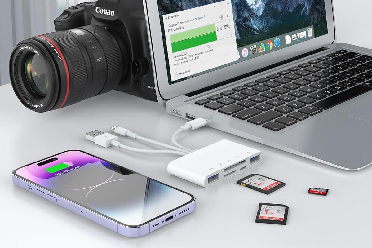 5 In 1 Memory Card Reader USB OTG Adapter SD Card Reader For iPhone iPad
