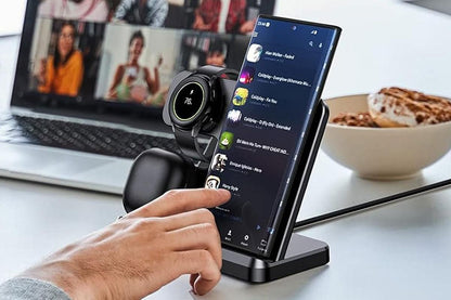 Wireless Charging Station for Samsung 3 in 1 Fast Charger Stand for Samsung Phone Wireless Charger Charger Stand