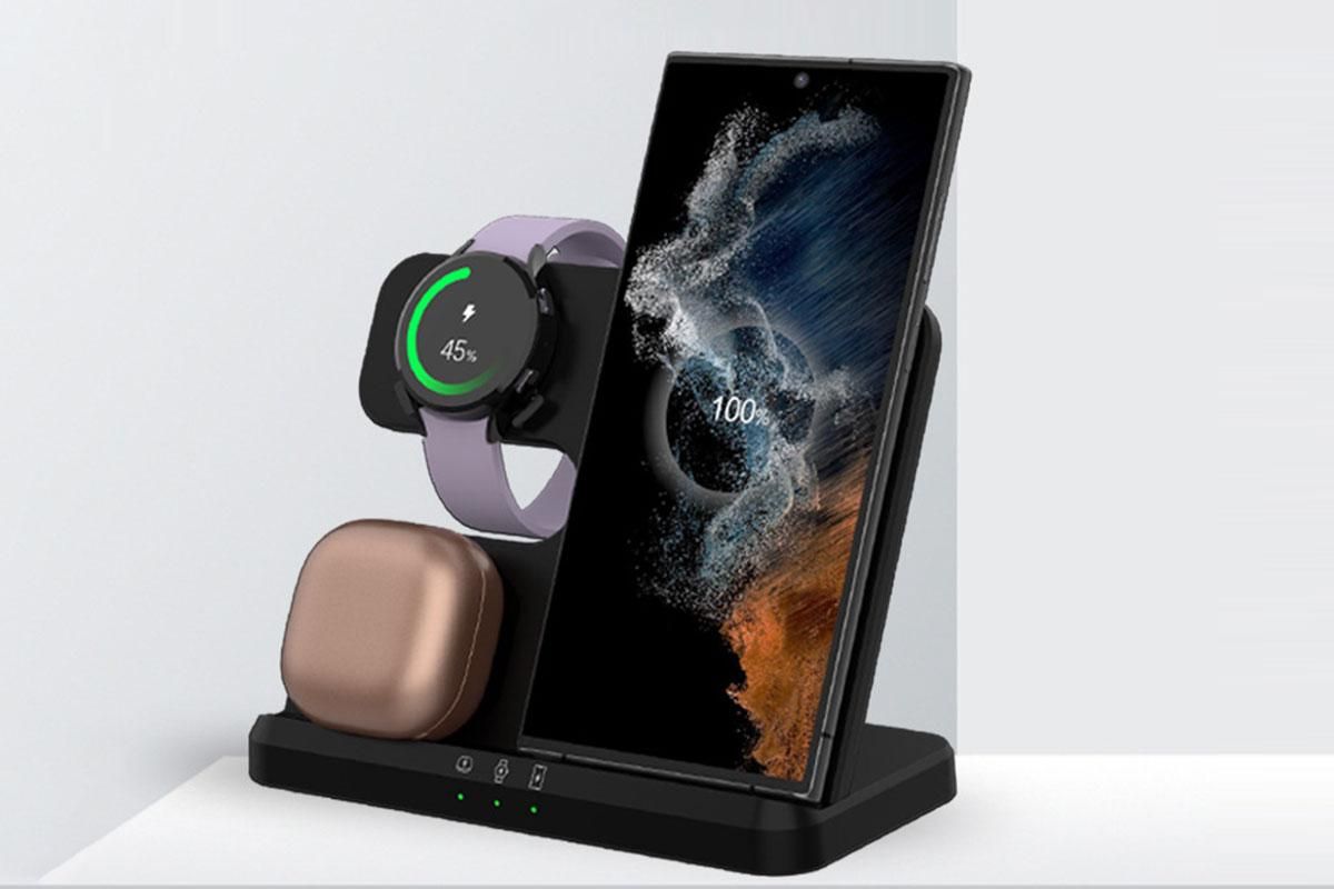 Wireless Charging Station for Samsung 3 in 1 Fast Charger Stand for Samsung Phone Wireless Charger Charger Stand