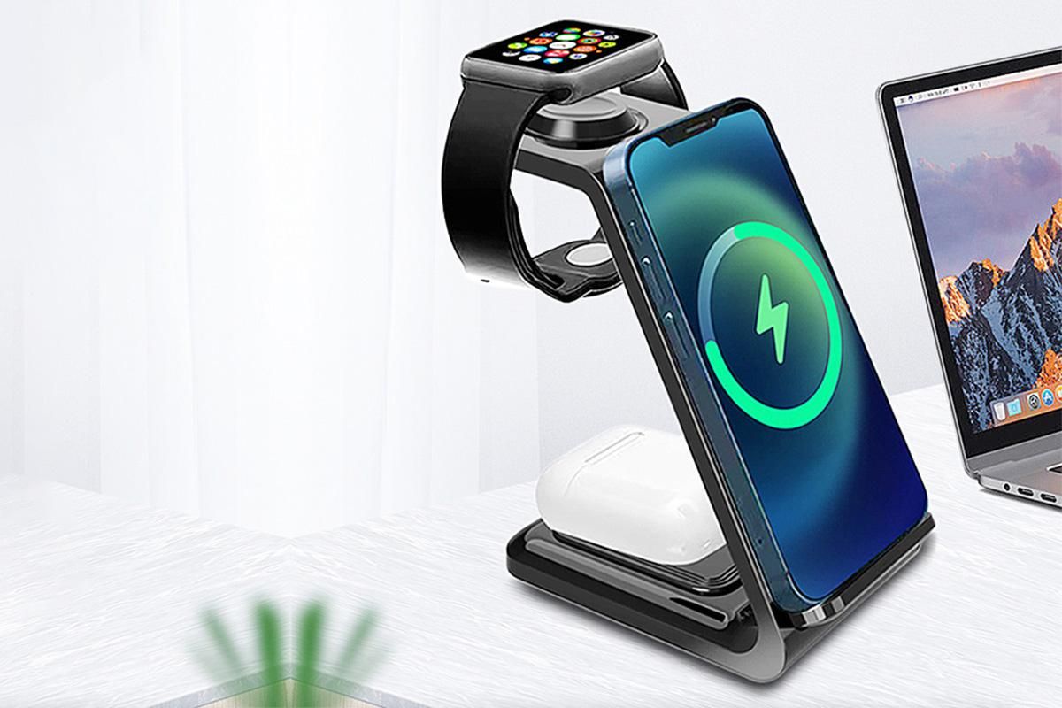 3 in 1 Wireless Charger Dock Charging Station for Apple Watch iPhone Apple AirPods