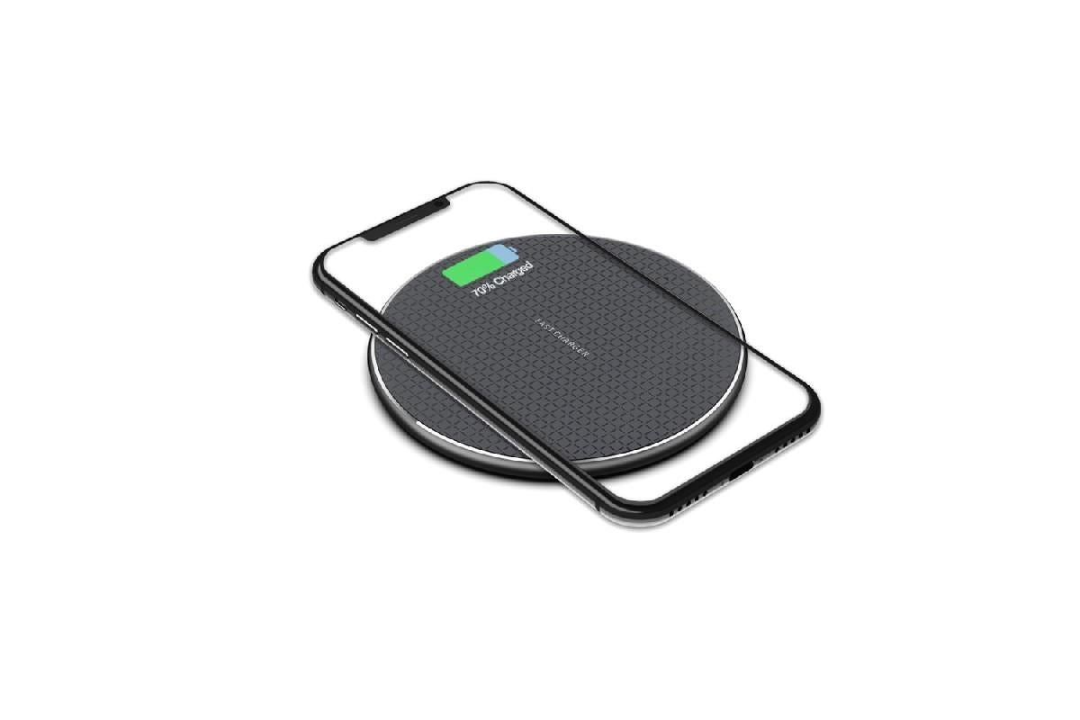 Wireless Fast Charger Smartphone Charger Qi Charging for Apple, Samsung and Smart Phones (Black)