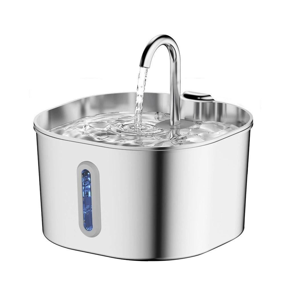 USB 2.2L Stainless Steel Pet Water Fountain for Cats and Small Dogs