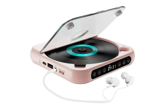 Portable CD Player Bluetooth 5.3 with HiFi Speakers Rechargeable Walkman Supports CD USB MP3 for Home - Pink