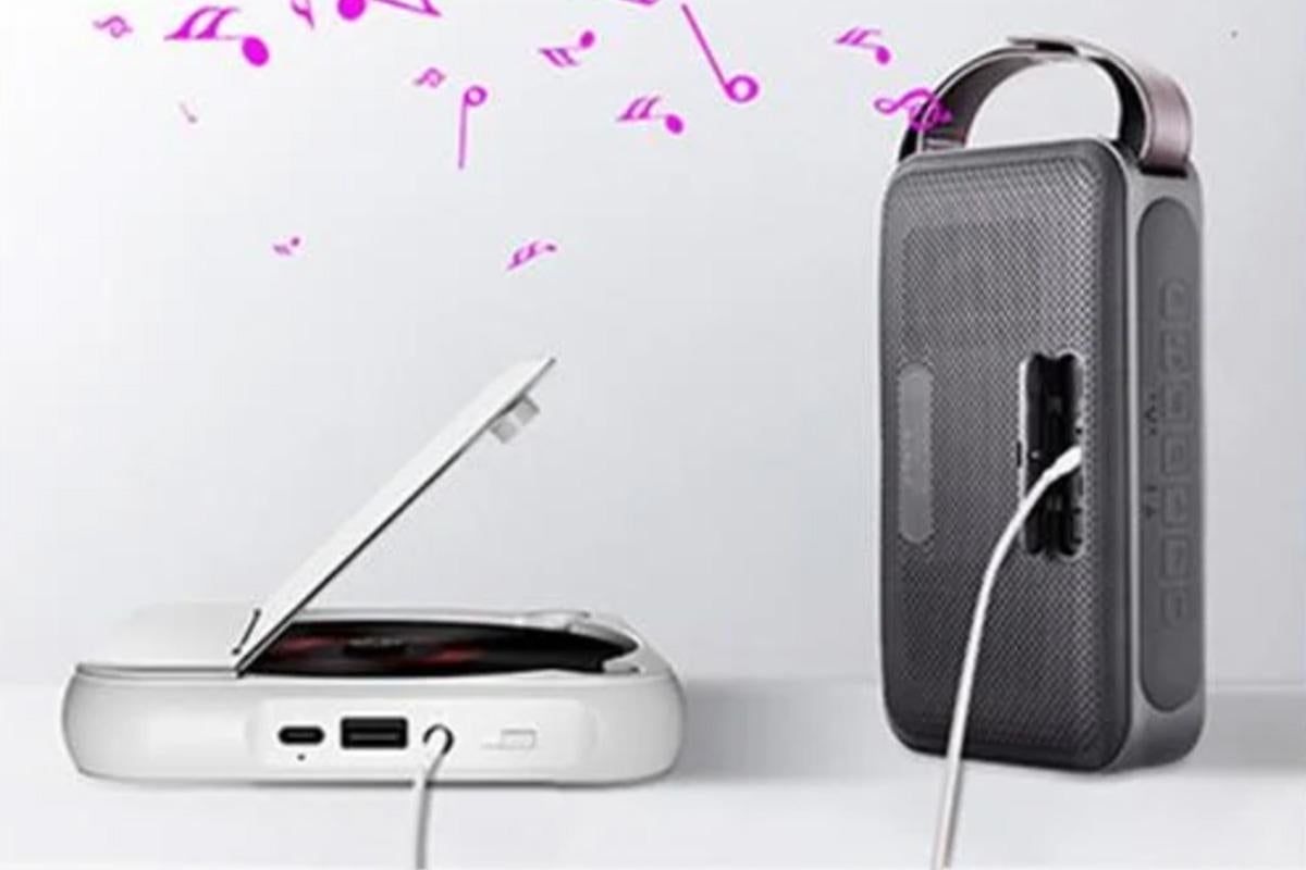 Portable CD Player Bluetooth 5.3 with HiFi Speakers Rechargeable Walkman Supports CD USB MP3 for Home - White
