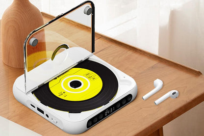 Portable CD Player Bluetooth 5.3 with HiFi Speakers Rechargeable Walkman Supports CD USB MP3 for Home - White