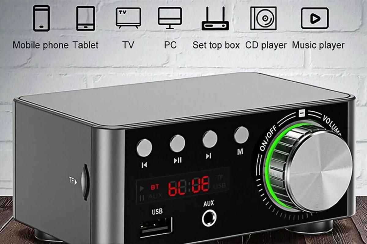 HIFI BT5.0 Digital Amplifier Stereo Audio Amp 2x80W Sound Power Audio Receiver Stereo AMP USB AUX for Phone Tablet Laptop