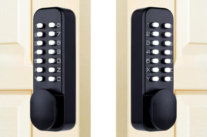 Gate Door Locks Set with Keypad Mechanical Keyless Entry Door Lock for Garden Garage Yard -Black
