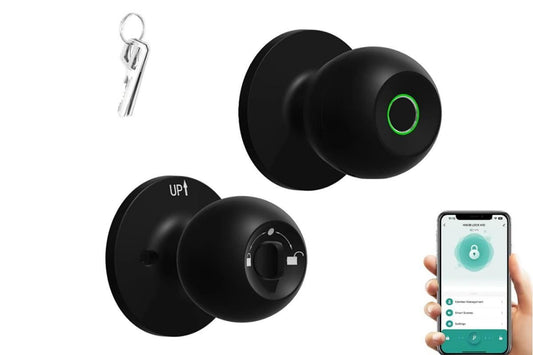 Fingerprint Door Lock Smart Fingerprint Door Knob with Lock Biometric Door Lock with App Control & Key Bluetooth Smart Door Lock with Handle