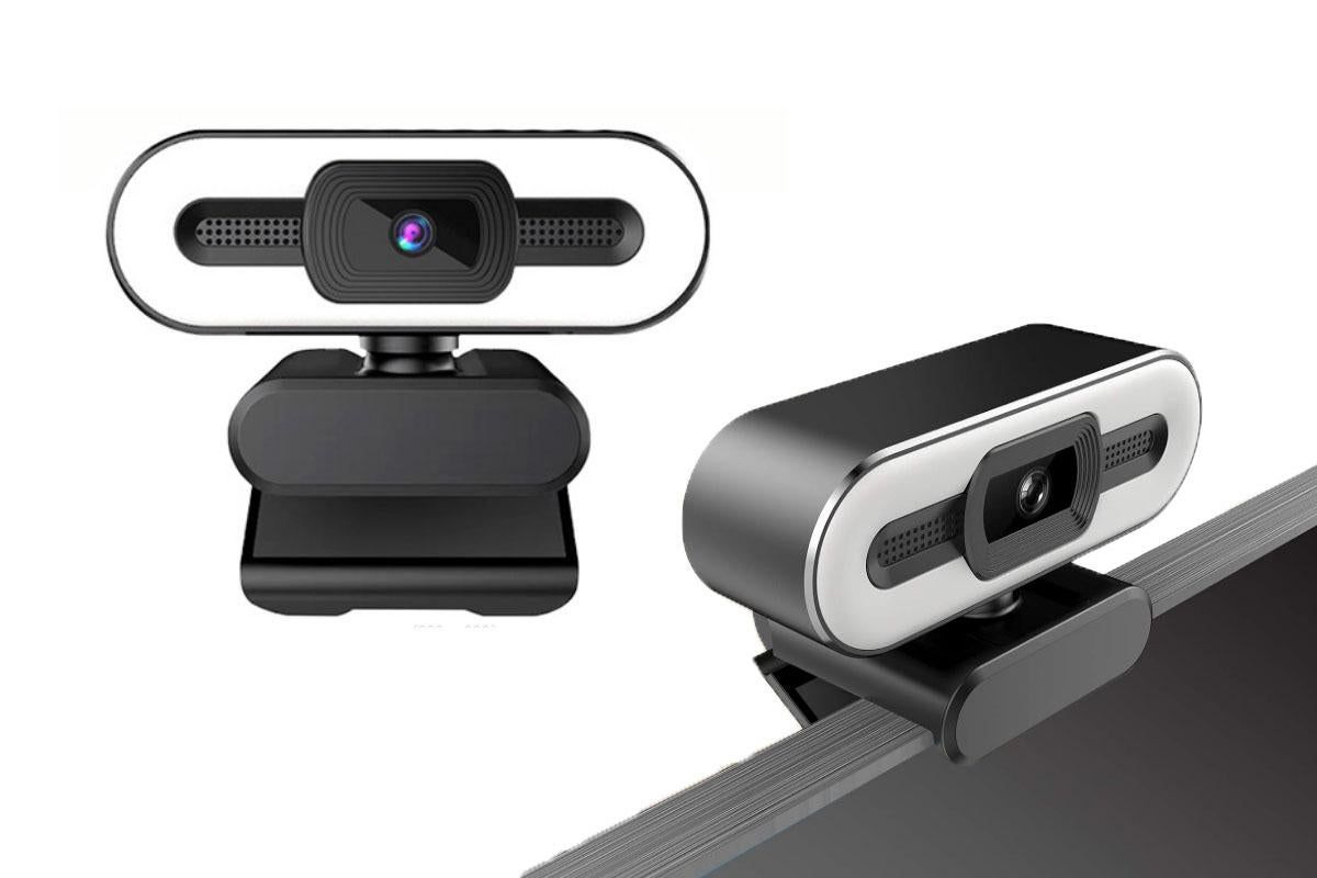 4K Webcam for PC with Light Computer Camera with Built-in Microphone Plug & Play USB Webcam