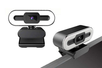 4K Webcam for PC with Light Computer Camera with Built-in Microphone Plug & Play USB Webcam