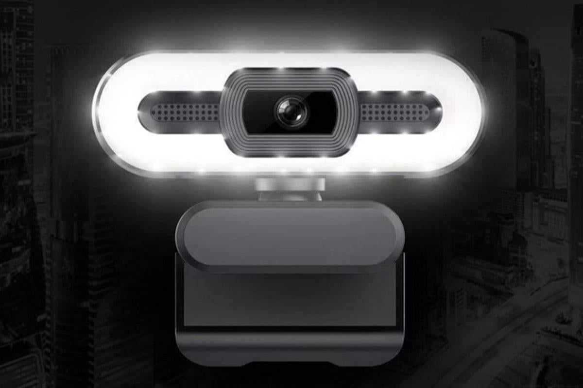 4K Webcam for PC with Light Computer Camera with Built-in Microphone Plug & Play USB Webcam