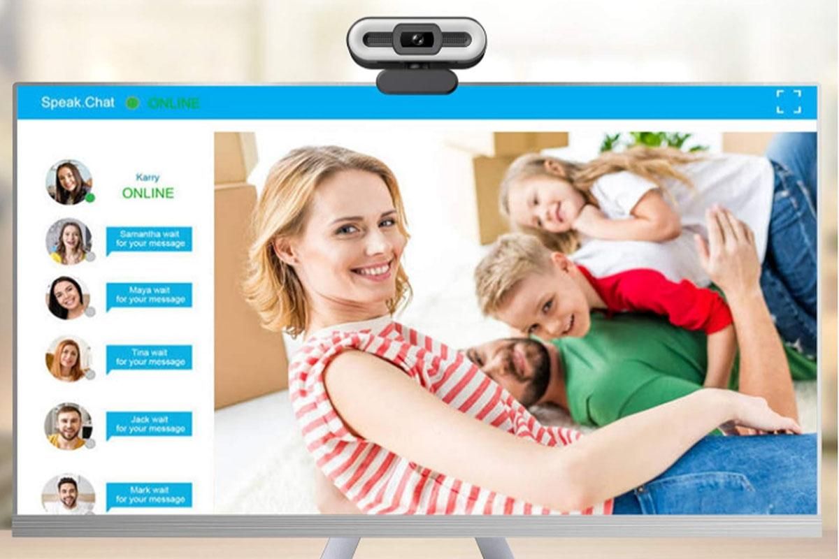 4K Webcam for PC with Light Computer Camera with Built-in Microphone Plug & Play USB Webcam
