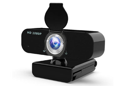 Full HD 1080P Webcam with Built-in Mic Wide Angle Auto Focus Privacy Cover for PC/Laptop Plug and Play USB Camera
