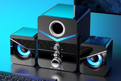 Audio Desktop Wired Desktop Laptop Speaker Bluetooth Speakers LED Surround Sound System