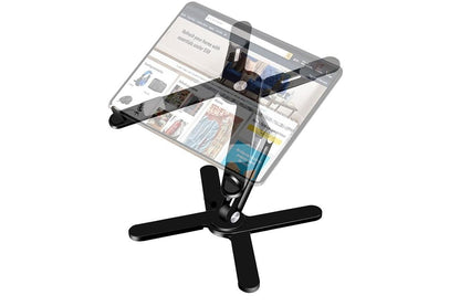 360 Degree Rotating Aluminum Laptop Stand Adjustable Desktop Holder for Notebook - Black