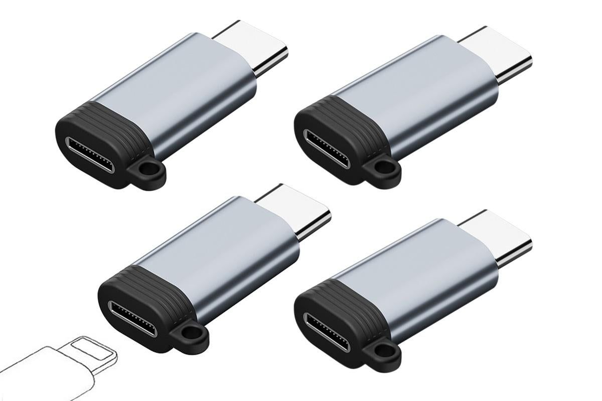 4Pcs Lightning to USB C Adapter Fast Charging and Data Transfer for iPhone 15 16 17