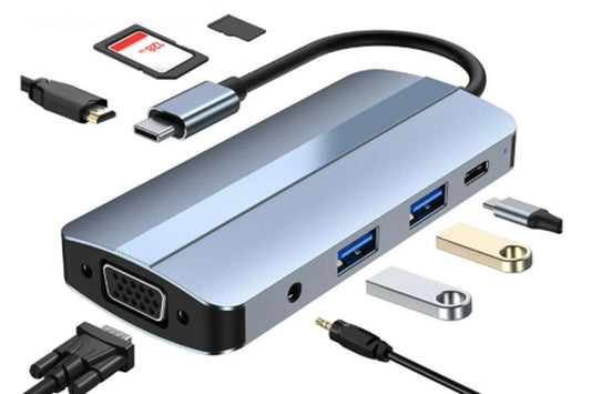 8-in-1 Docking Station Type-C to HDMI Multi-Display USB-C Hub PD 100W