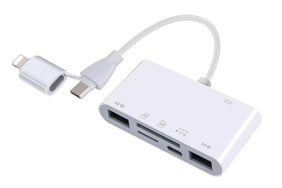 5 in 1 USB-C SD Card Reader USB-C to Memory Card OTG Adapter For iPhone iPad