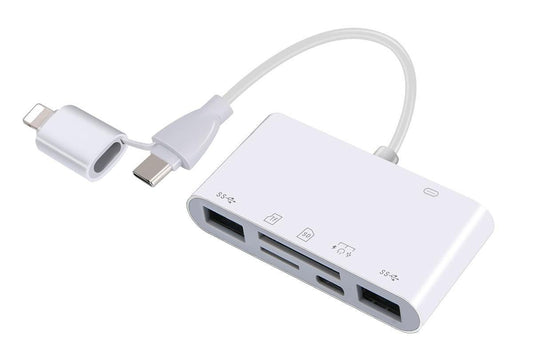 5 in 1 USB-C SD Card Reader USB-C to Memory Card OTG Adapter For iPhone iPad
