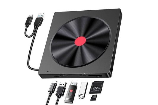 5 in 2 Computer External CD DVD Drive USB 3.0 Portable Optical Drive Burner for Windows Mac Linux