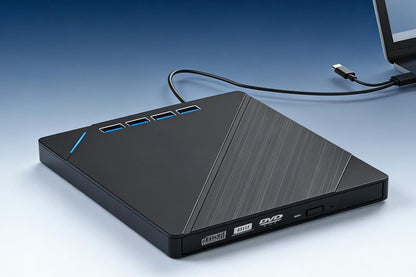 7 in 1 External CD DVD Drive USB 3.0 Burner Writer with Card Reader for Laptop