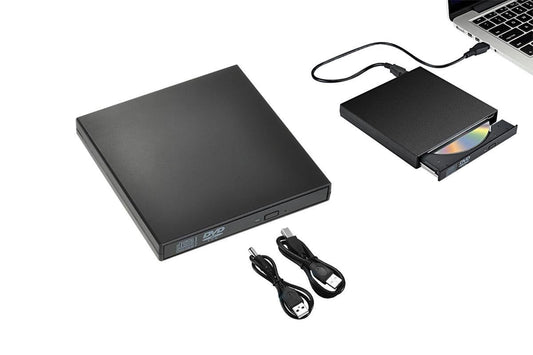 USB 2.0 Slim Protable External CD-RW Drive Writer Player for Laptop Notebook PC Desktop Computer -Black