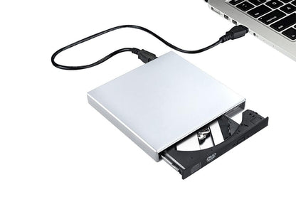 USB 2.0 Slim Protable External CD-RW Drive Writer Player for Laptop Notebook PC Desktop Computer -Silver