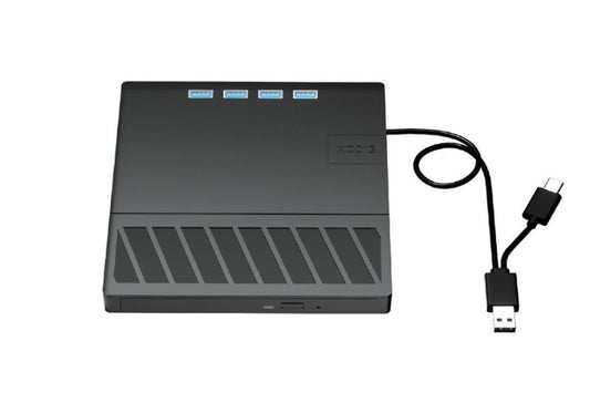 USB 3.0 & Type-C External DVD Drive with 7-in-1 Function - CD/DVD Burner & Card Reader for Laptop