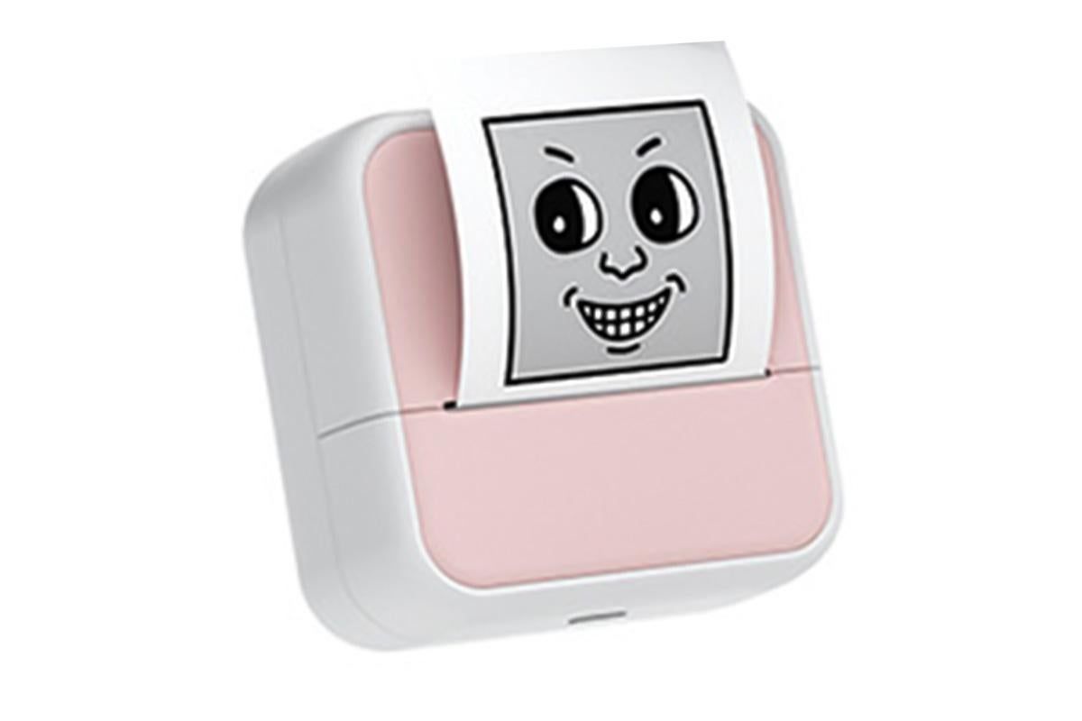 Mini Sticker Printer Portable Bluetooth Thermal Printer for Photo Notes Gift - Pink