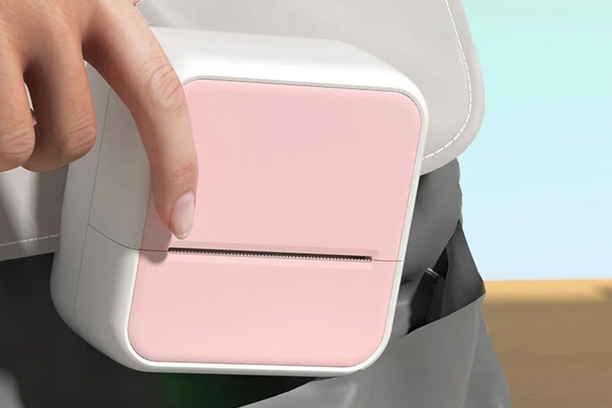 Mini Sticker Printer Portable Bluetooth Thermal Printer for Photo Notes Gift - Pink