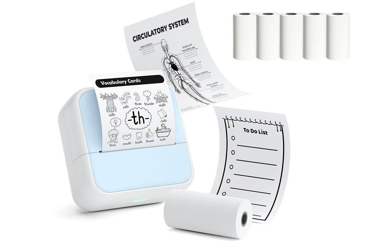 Mini Sticker Printer Portable Bluetooth Thermal Printer for Photo Notes Gift - Pink