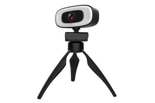 4K Webcam with Ring Light Built in Microphone and Tripod for Video Conferencing