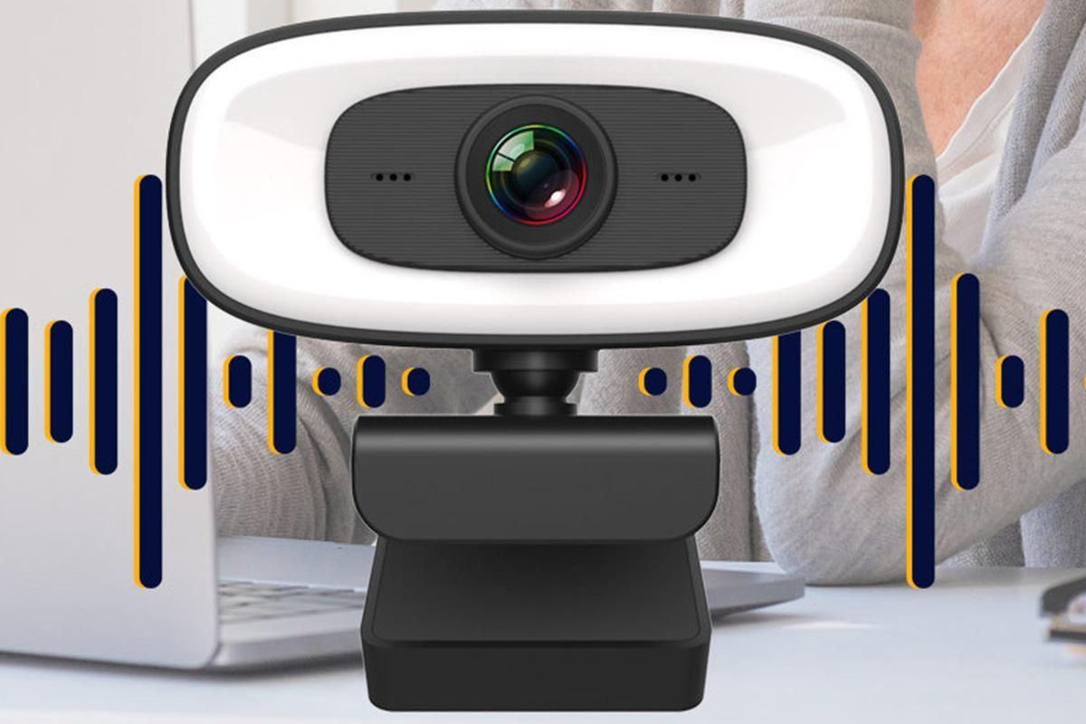 4K Webcam with Ring Light Built in Microphone and Tripod for Video Conferencing