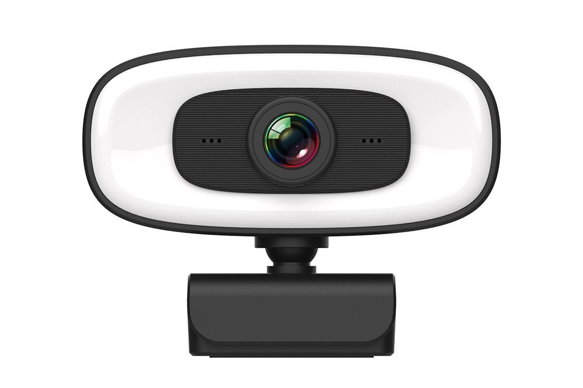 4K Webcam with Ring Light Built in Microphone and Tripod for Video Conferencing