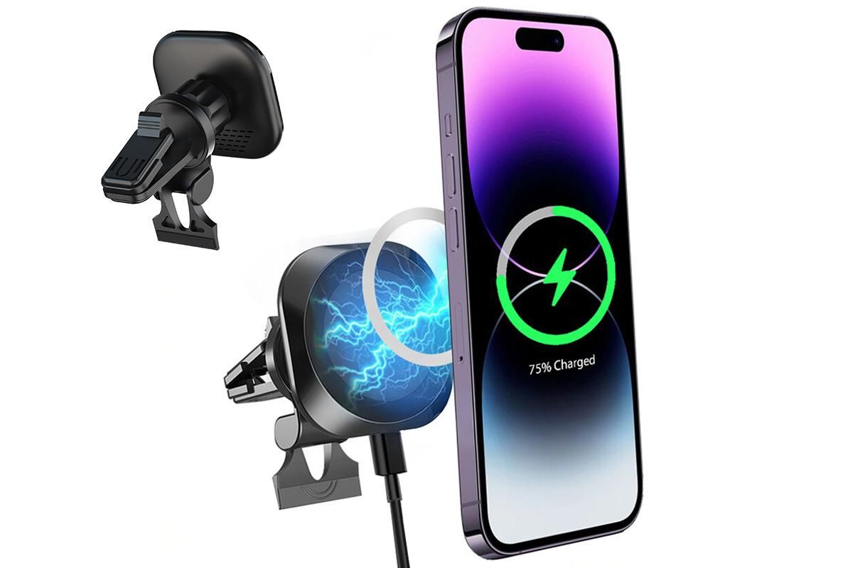 MagSafe Compatible 15W Wireless Car Charger Mount for iPhone