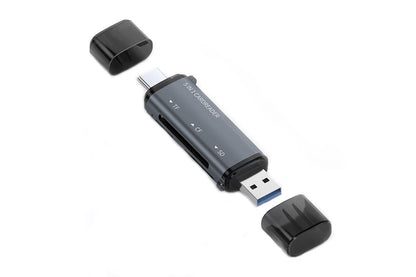 USB C SD Card Reader 5- in-1 Memory Card Reader for CF SD TF
