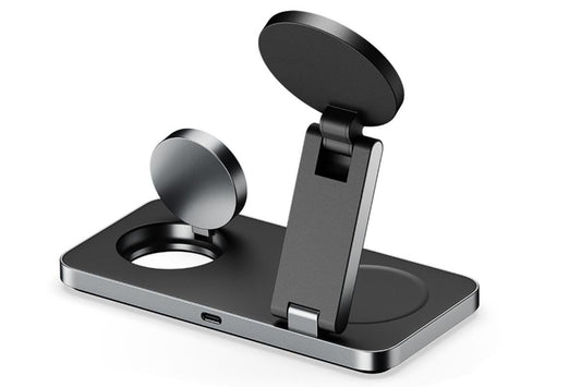 3 in 1 Charging Station for iPhone Wireless Charger Wireless Charger Dock for Apple Watch iPhone AirPods -Black