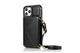 PU Leather Crossbody Phone Case Cover Wallet Card Holder for iPhone 13 Series -Black /iPhone13 Pro 6.1
