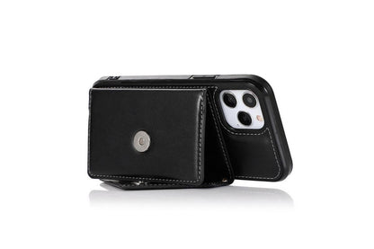 PU Leather Crossbody Phone Case Cover Wallet Card Holder for iPhone 13 Series -Black /iPhone13 mini 5.4