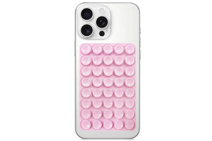 5 Pack Double Sided Silicone Phone Suction Pad 80 Stickers Grip for Car Desk Holder - Pink