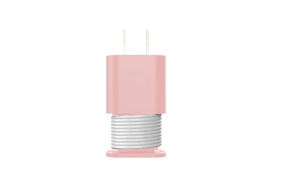 Silicone Charger Protector with Cord Wrap for Apple Phone 18W/20W Charger -Black & Pink