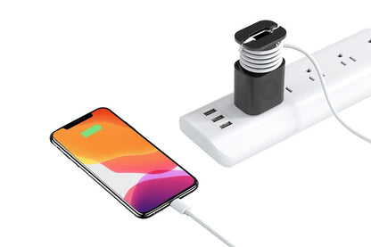 Silicone Charger Protector with Cord Wrap for Apple Phone 18W/20W Charger -Black & Pink