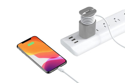 Silicone Charger Protector with Cord Wrap for Apple Phone 18W/20W Charger -Gray & White