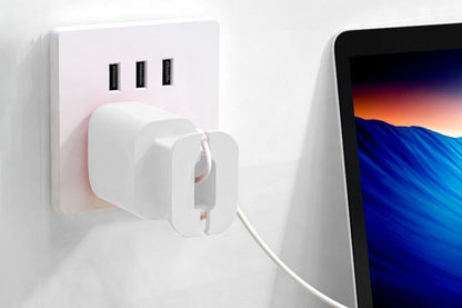 Silicone Charger Protector with Cord Wrap for Apple Phone 18W/20W Charger -Gray & White