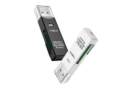 2 In 1 USB 3.0 Card Memory Reader High Speed SD SDHC SDXC Micro Writer Adapter - Black