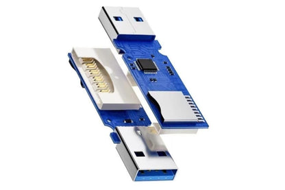 2 In 1 USB 3.0 Card Memory Reader High Speed SD SDHC SDXC Micro Writer Adapter - White