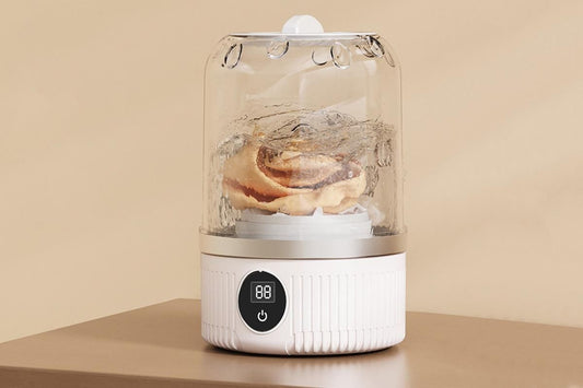Portable Mini Washing Machine Rechargeable Small Clothes Washer for Travel Use - White