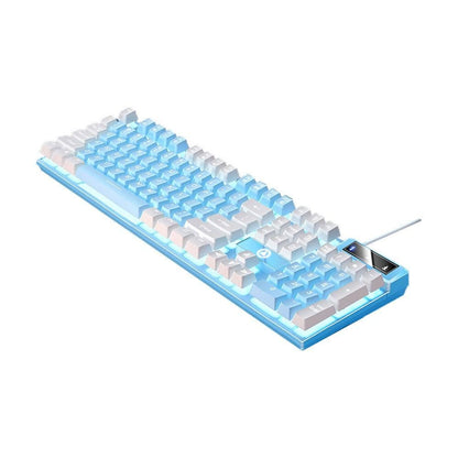 104 Keys Mechanical Gaming Keyboard Wired Backlit Keyboard Hot-Swap Mechanical Keyboard Wired Gaming Keyboard with Number Pad -Blue