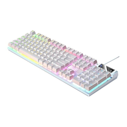 104 Keys Mechanical Gaming Keyboard Wired Backlit Keyboard Hot-Swap Mechanical Keyboard Wired Gaming Keyboard with Number Pad -White