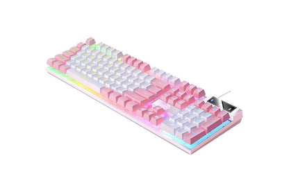 104 Keys Mechanical Gaming Keyboard Wired Backlit Keyboard Hot-Swap Mechanical Keyboard Wired Gaming Keyboard with Number Pad -White